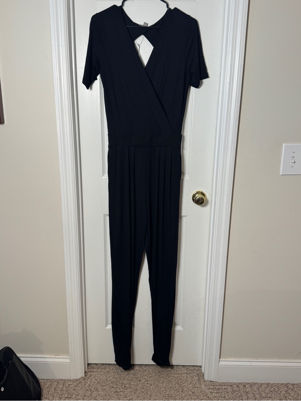✨ NWT ASOS DESIGN Black Wrap Front Cutout Jersey Jumpsuit - Size 6 TALL